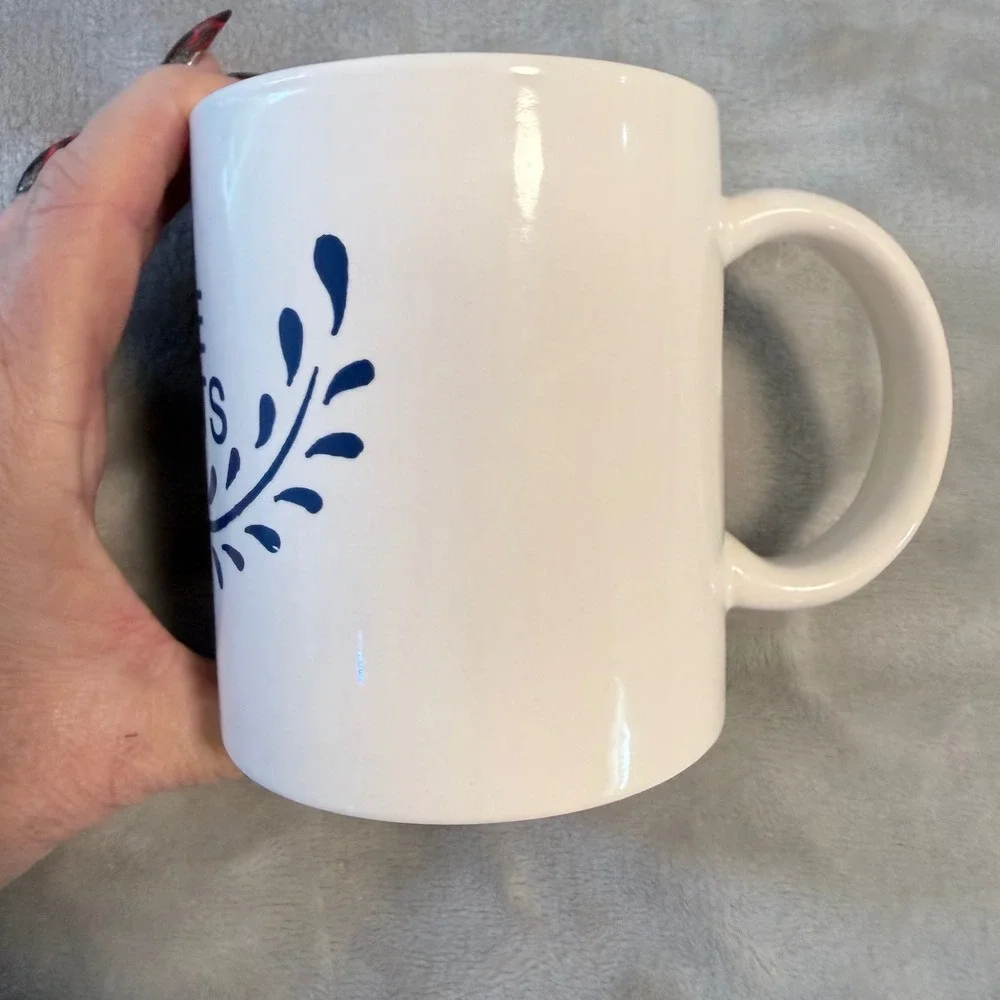 IYKYK I Love Baskets Ceramic Coffee Mug Blue White Wicker Basket Lover Gift